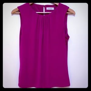 Calvin Klein Pink Purple Sleeveless Blouse Shirt M